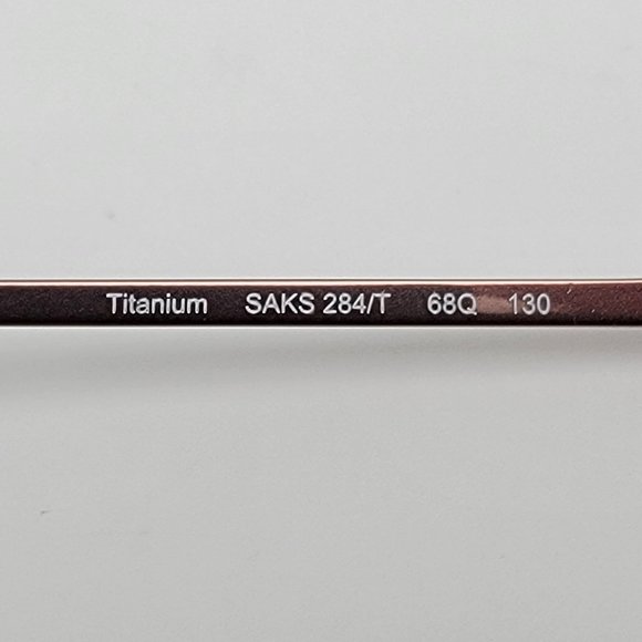 *SOLD* Saks Fifth Avenue Saks 284/T 68Q Pink Titanium Rimless Eyeglasses Frame - Picture 7 of 12